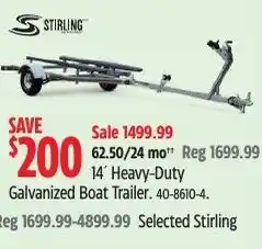 Canadian Tire Stirling 14' Heavy-Duty Galvanized Boat Trailer offer