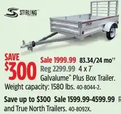 Canadian Tire Stirling Galvalume Plus Box Trailer offer