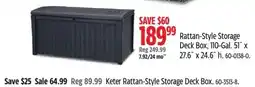 Canadian Tire Keter Rattan-Style Storage Deck Box offer