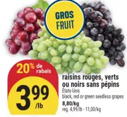 Marché Adonis raisins rouges, verts ou noirs sans pépins offer