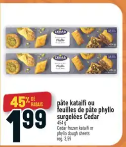 Marché Adonis pâte kataifi ou feuilles de pâte phyllo surgelées Cedar offer
