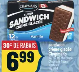 Marché Adonis SANDWICH CRÈME GLACÉE CHAPMAN'S | CHAPMAN'S FROZEN SANDWICH offer