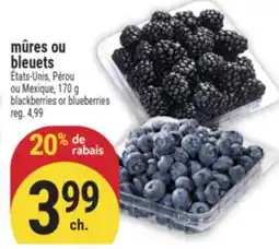 Marché Adonis mûres ou bleuets | blackberries or blueberries offer