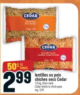Marché Adonis lentilles ou pois chiches secs Cedar offer