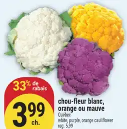 Marché Adonis chou-fleur blanc, orange ou mauve offer