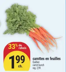 Marché Adonis carottes en feuilles offer