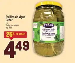 Marché Adonis feuilles de vigne Ceder offer