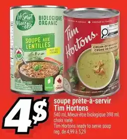 Metro Tim Hortons soupe prête-à-servir offer