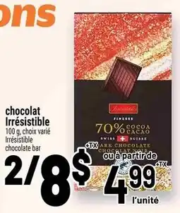 Metro chocolat irrésistible chocolate bar offer