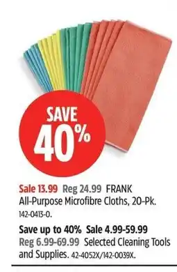 Canadian Tire Frank All-Purpose Microfibre Cloths offer