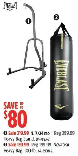 Canadian Tire Everlast heavy bag stand offer