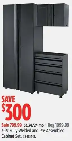 Canadian Tire 3-Pc Fully-Welded and Pre-Assembled Cabinet Set offer