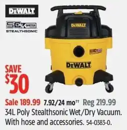 Canadian Tire DeWalt 34L Poly Stealthsonic Wet/Dry Vacuum offer