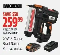 Canadian Tire Worx 20V 18-Gauge Brad Nailer Kit offer
