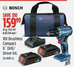 Canadian Tire Bosch 18V Brushless Compact 1/2" Drill/Driver Kit offer