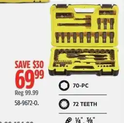 Canadian Tire 70-pc tool set offer