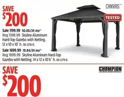 Canadian Tire Champion Skyline Aluminum Hard-Top Gazebo with Netting offer