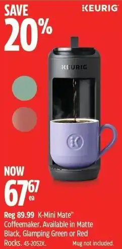 Canadian Tire Keurig K-Mini Mate Coffeeemaker offer