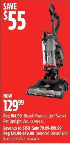 Canadian Tire Bissell PowerLifter Swivel Pet Upright Vac offer