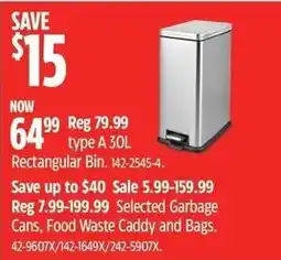 Canadian Tire type A 30L Rectangular Bin offer