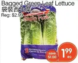 Kings Fair Supermarket Simply Fresh bagged green leaf lettuce offer