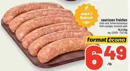 Metro miel & bacon saucisses fraîches offer
