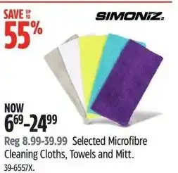 Canadian Tire Simoniz selected microfibre cleaning cloths towels and mitt offer