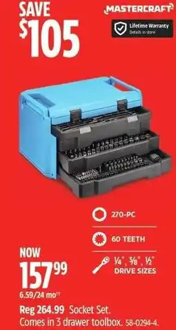 Canadian Tire Mastercraft socket set offer
