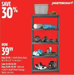 Canadian Tire Mastercraft 5-Shelf Resin Rack offer