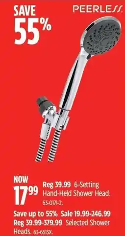 Canadian Tire Peerless 6-Setting Hand-Held Shower Head offer