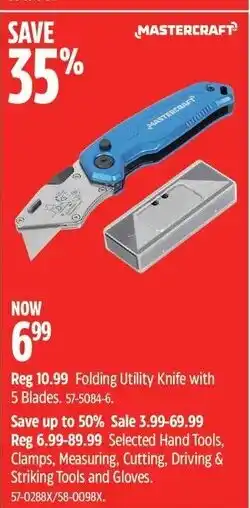 Canadian Tire Mastercraft folding utility knife with 5 blades offer