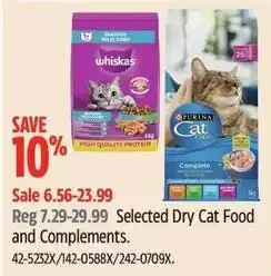 Canadian Tire Selected Dry Cat Food and Complements offer