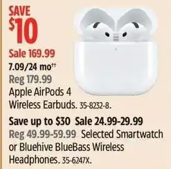 Canadian Tire Apple AirPods 4 Wireless Earbuds offer