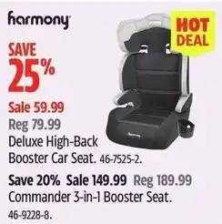 Canadian Tire Harmony deluxe high-back booster car seat offer