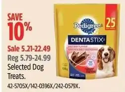 Canadian Tire Pedigree dentastix selected dog treats offer