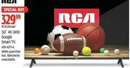 Canadian Tire Rca 50 4k uhd google smart tv offer