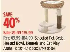 Canadian Tire Selected Pet Beds, Heated Bowl, Kennels and Cat Play Areas offer