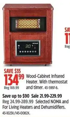Canadian Tire Noma wood-cabinet infrared heater offer