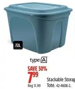 Canadian Tire type A Stackable Storage Tote offer