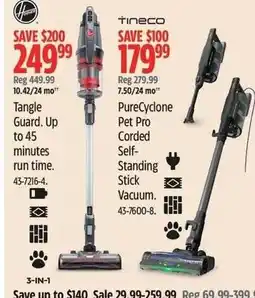 Canadian Tire Tineco PureCyclone Pet Pro Corded Self-Standing Stick Vacuum offer