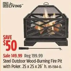 Canadian Tire LZ Living Steel Outdoor Wood-Burning Fire Pit offer