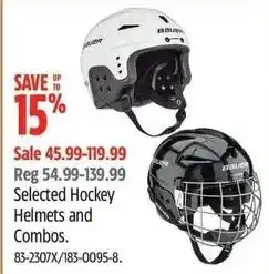 Canadian Tire Selected Hockey Helmets and Combos offer