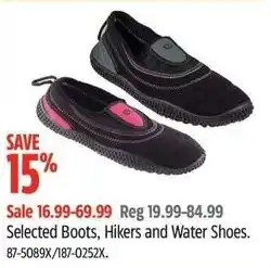 Canadian Tire Selected Boots, Hikers and Water Shoes offer