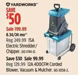 Canadian Tire Yardworks electric shredder/chipper offer