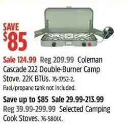Canadian Tire Coleman Cascade 222 Double-Burner Camp Stove offer