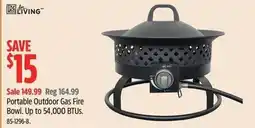 Canadian Tire Living portable outdoor gas fire bowl offer