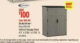 Canadian Tire Suncast Vertical Storage Shed offer