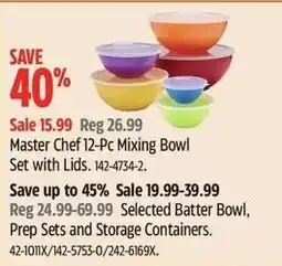 Canadian Tire Master Chef 12-Pc Mixing Bowl Set with Lids offer