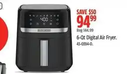 Canadian Tire Black+Decker 6-Qt Digital Air Fryer offer