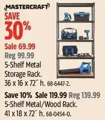 Canadian Tire Mastercraft 5-Shelf Metal/Wood Rack offer